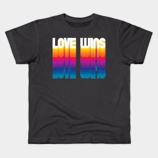 Retro Love Wins Personalized Gift Rainbow Style Kids T-Shirt